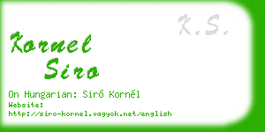kornel siro business card