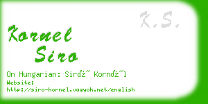 kornel siro business card